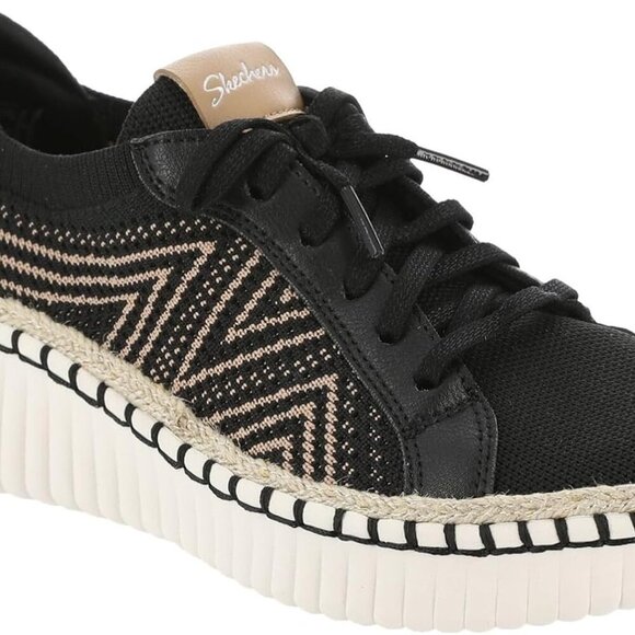 Women's Canvas Sneaker 7.5 Two Tone Knit Memory Foam Comfort Vegan Stylish